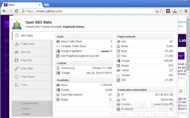 Chrome SEO工具条 Open SEO Stats（曾用名: PageRank Status）