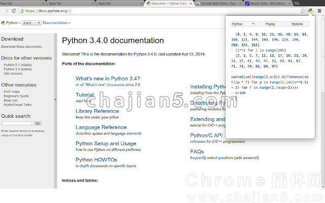 测试python代码、测试正则表达式的Chrome插件Python Shell