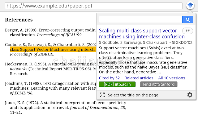 Google Scholar Button-Google学术搜索按钮