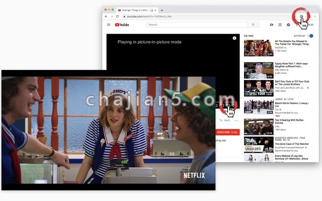 画中画模式播放视频的Chrome浏览器插件Picture in Picture for every website