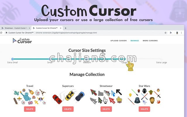 Custom Cursor for Chrome™ 自定义Chrome浏览器鼠标光标图形的插件