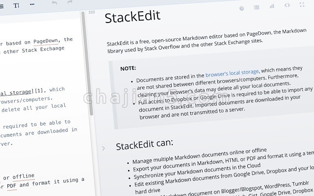 StackEdit Chrome上好用的MarkDown编辑器插件