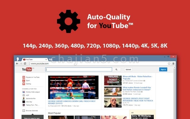 选择YouTube最佳高清视频效果Auto Quality for YouTube