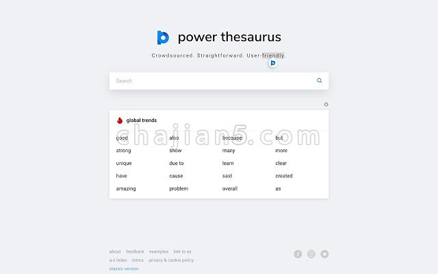 Power Thesaurus方便查找同义词的英语学习工具