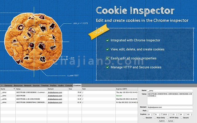 Cookie Inspector编辑、创建和管理cookie