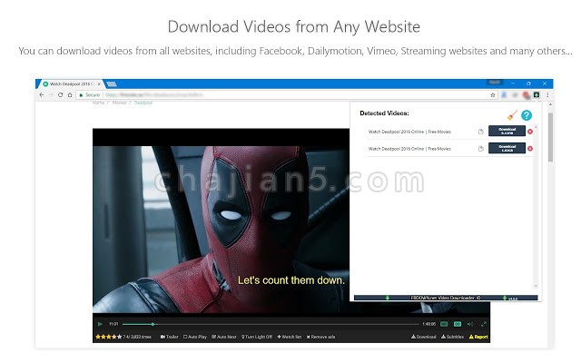 Video Downloader PLUS 视频下载插件（by fbdown）