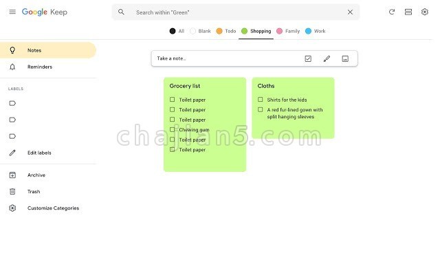 Category Tabs for Google Keep™ 更好地整理您在Google Keep上的笔记