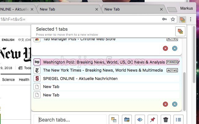 Tab Manager Plus for Chrome 浏览器标签页管理器