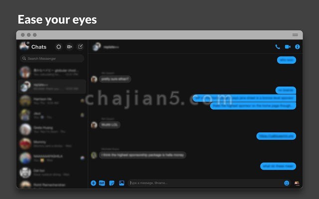 Charcoal 让Messenger 可以在Chrome上使用夜间护眼模式