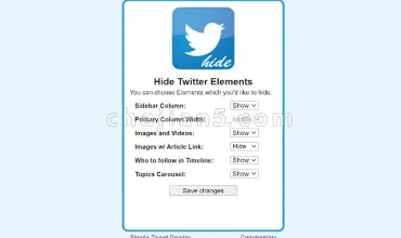 Hide Twitter Elements 对推特页面进行个性化显示