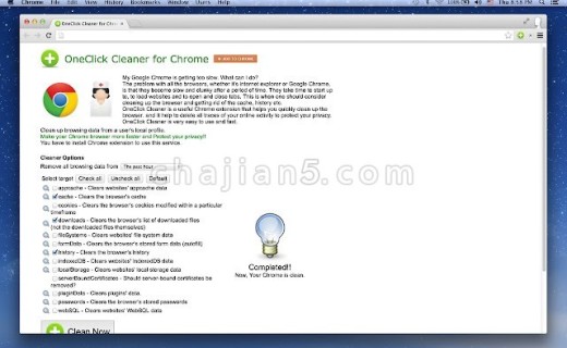 OneClick Cleaner for Chrome 一键清除Chrome浏览器历史记录