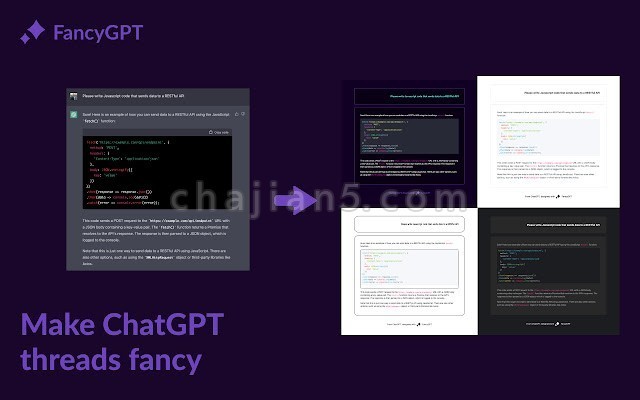 FancyGPT 将漂亮的ChatGPT片段保存并共享为图像、PDF和文本文件