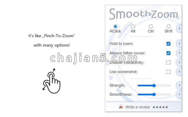 Smoothzoom 在网页上的任何位置上缩小放大 不改变布局