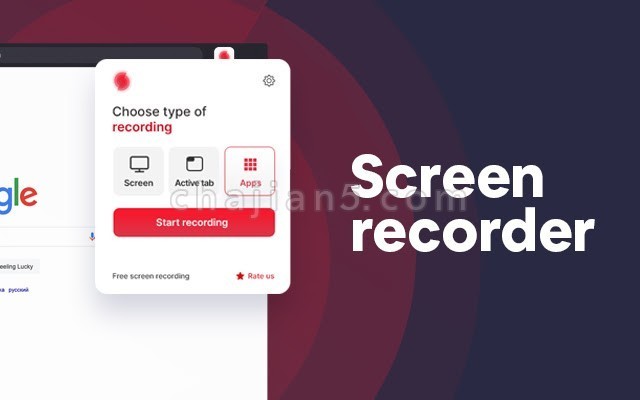 Free Screen Recorder for Chrome 浏览器录屏 电脑桌面录屏插件