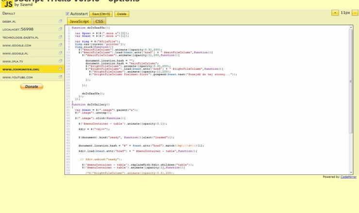 JScript tricks 将您自己的JavaScript或CSS代码添加到网页
