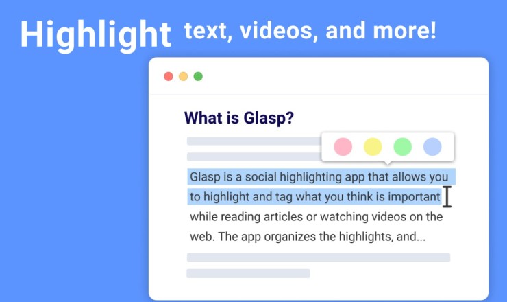 Glasp 提供PDF 和网页高亮 自动生成 YouTube 视频的文本摘要