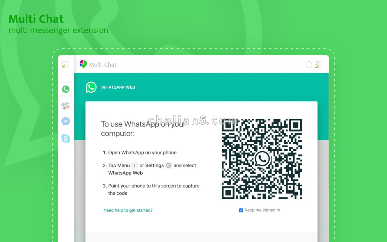 Multi Chat – Messenger For Whatsapp 一个浏览器中同时登录并管理多个 Whatsapp 帐号