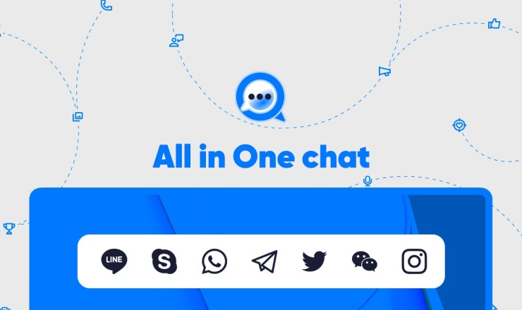 Online messengers in All-in-One chat 在线聊天整合 多合一 支持 WhatsApp、Telegram、Messenger、Skype等
