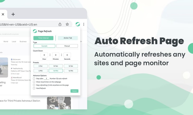 Auto Refresh & Page Monitor 网页自动刷新页面 重新加载页面