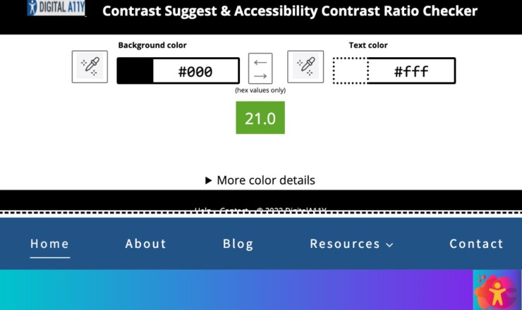 DigitalA11Y Color Contrast Checker 颜色对比检查器和调色板生成器