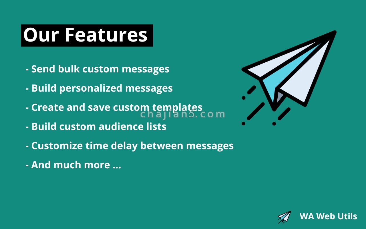 Wa Web Utils – Message Sender 在 Whatsapp Web 上发送个性化批量消息和附件 创建自定义列表、可重复使用的模板等等