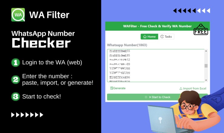 WAFilter 免费批量检查、过滤和验证 WhatsApp 号码