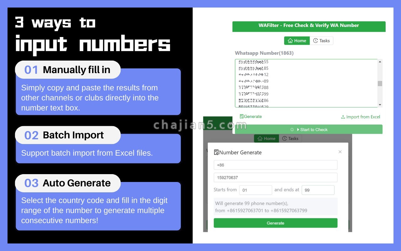 Wafilter 免费批量检查、过滤和验证 Whatsapp 号码